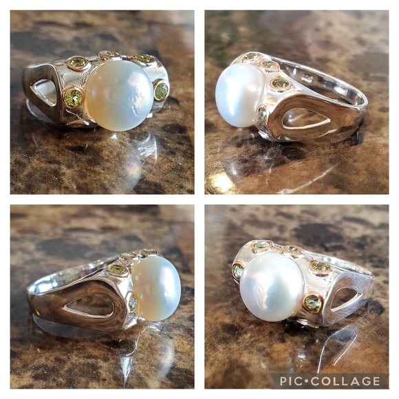 Genuine 11mm Cultured Pearl Ring Size 7 - Picture 7 of 8